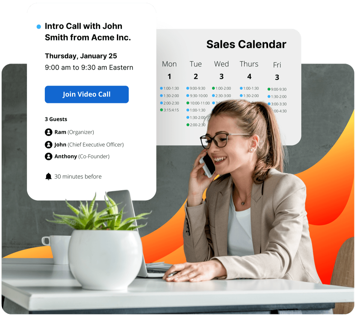 Massive Edge sales calendar and booking interface showing qualified appointments